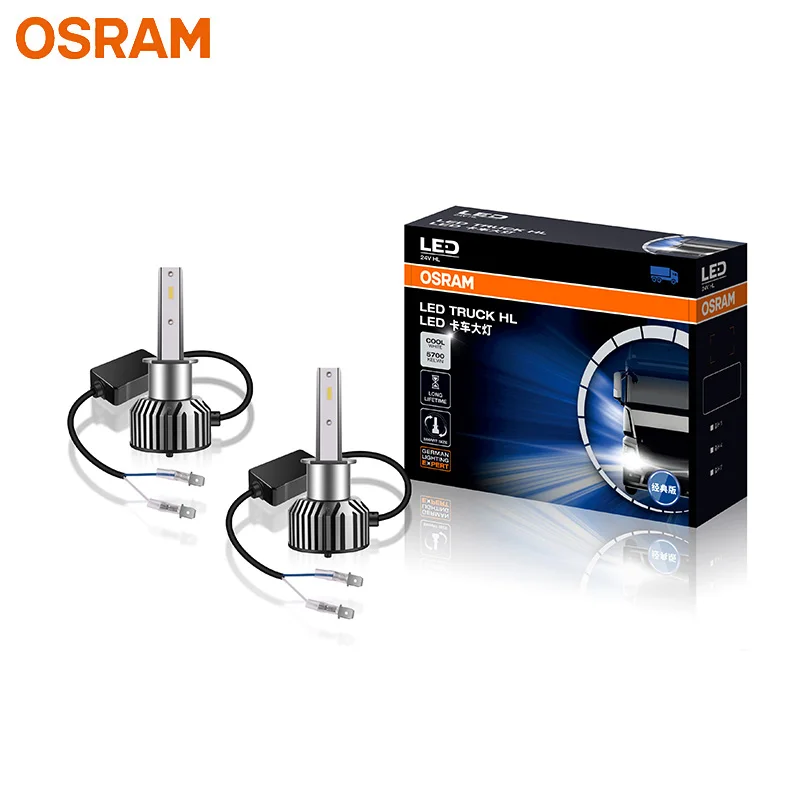 

OSRAM 24V LED Truck HL Classic Head Light H1 28W 5700K Cool Bright White LED Auto Bulbs Light Original Lamp 82241CW, Pair