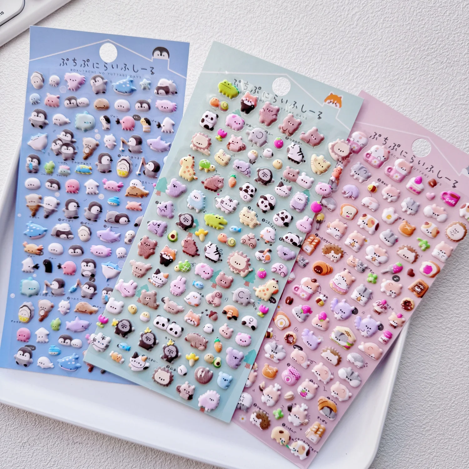 3 pcs/6 pcs Fun Mini Animals Cartoon 3D Puffy Stickers Scrapbooking DIY Journal Stationery Sticker Cute Deco School Supplies