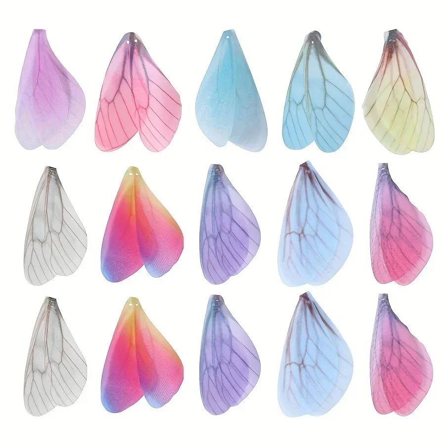 10/20/50pcs Bag Key Accessories Artificial CharmsDIY Dragonfly Wings Pattern Shaped Earrings Necklace Jewelry Decoration