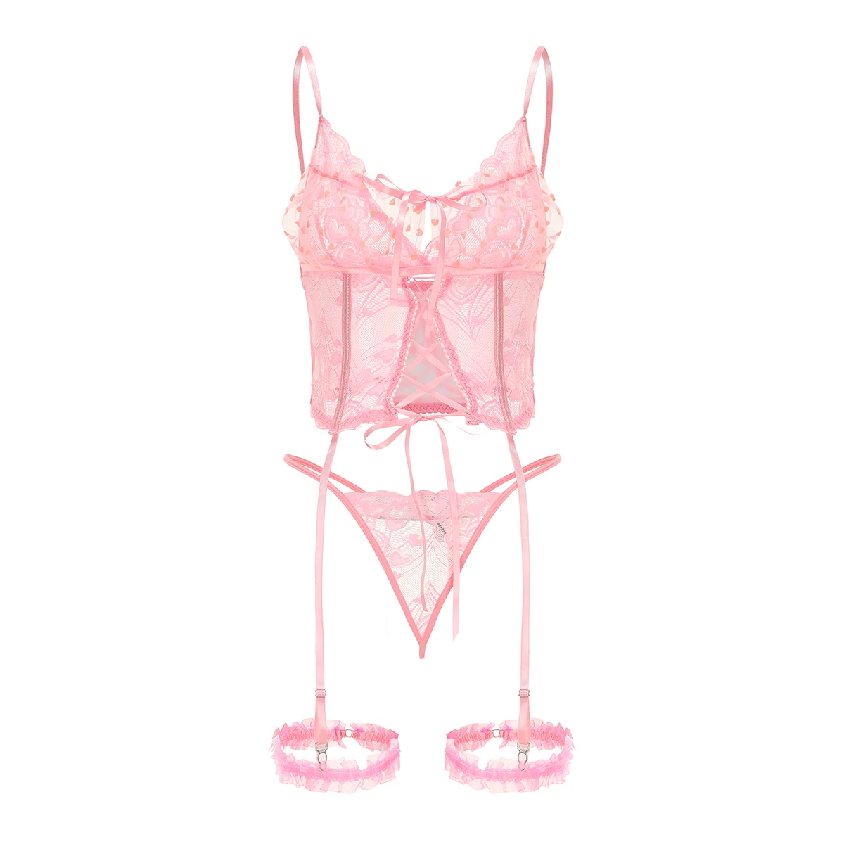 ECTOOKO Sexy Pink Floral Lace Summer Tops Cute Kawaii Outfit Sensual Kit Intimates Hot Girl Sweet Lingerie Set Corset Bra