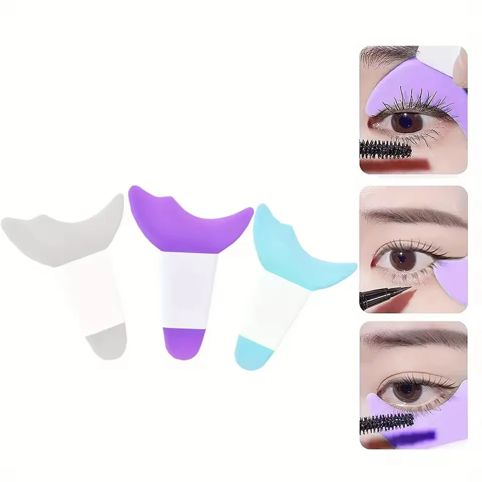 3-in-1 Silicone Eye Makeup Assistant Tool - Mascara Shield, Eyeliner Guide & Detachable Eyeshadow Applicator Eye Makeup Brushes