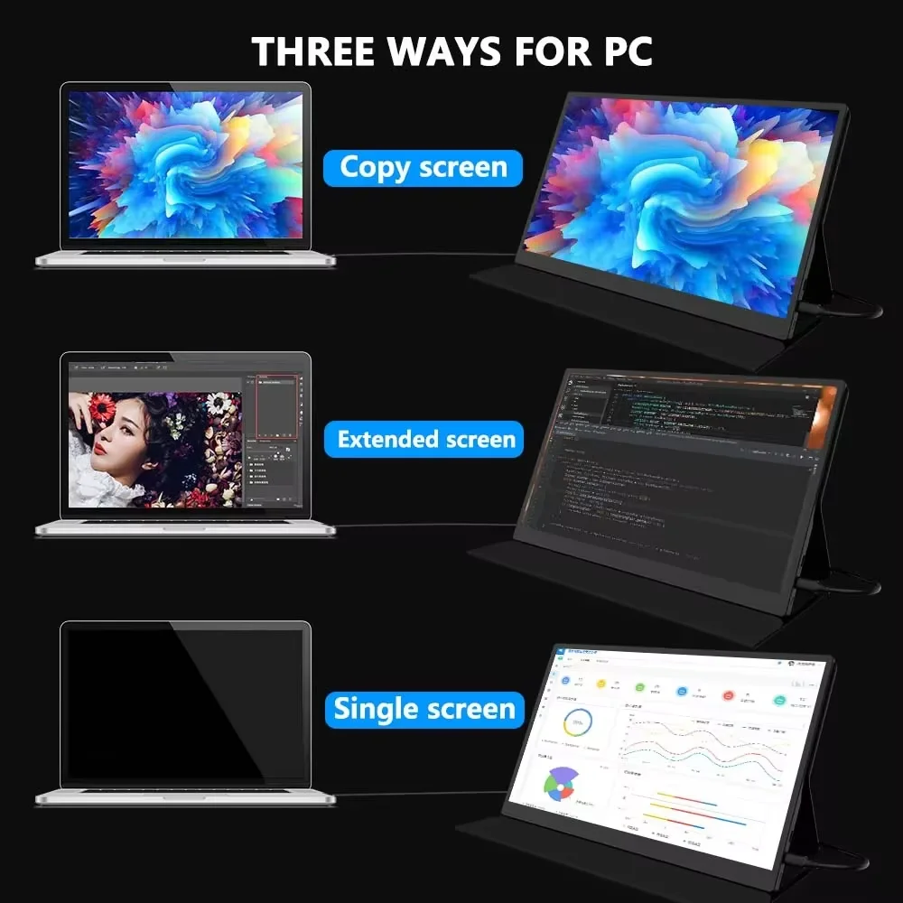 15.6 Inch 4K UHD Touch Screen Portable Monitor 100%sRGB FreeSync HDMI Type-C 3.1 Gaming Moblie Display For XBox PS4/5 Switch PC