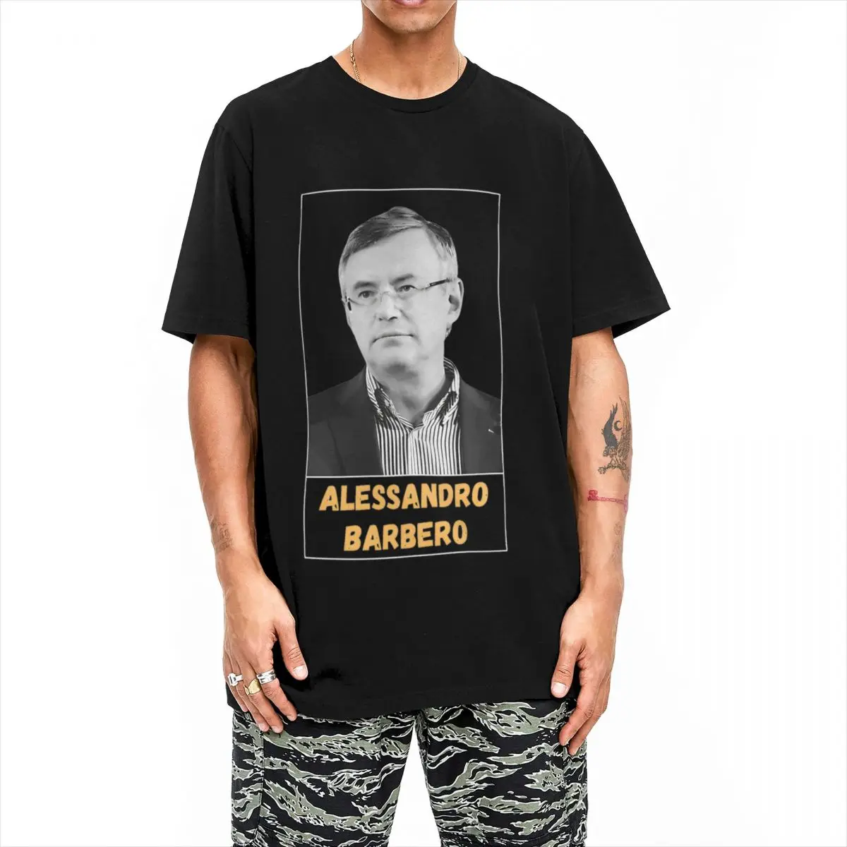 Vintage Alessandro Barbero Italian Historian T-Shirts Men Women O Neck Pure Cotton T Shirt Short Sleeve Tees Gift Idea Clothes