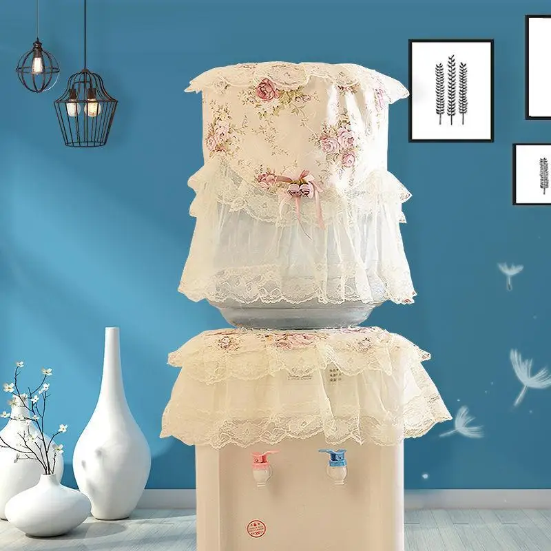 

Rustic Lace Water Dispenser Cover Cloth Art Two-Piece Set Bucket Cover Home Living Room Dustproof Cover Cloth Modern Simple