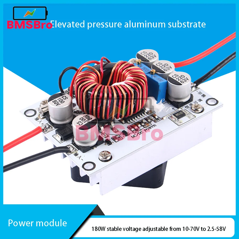 DC-DC 10-70V to 5-58V 30W 180W Boost Buck Converter CC CV Power Supply Module Adjustable Step Up/Down Module Voltage Regulator