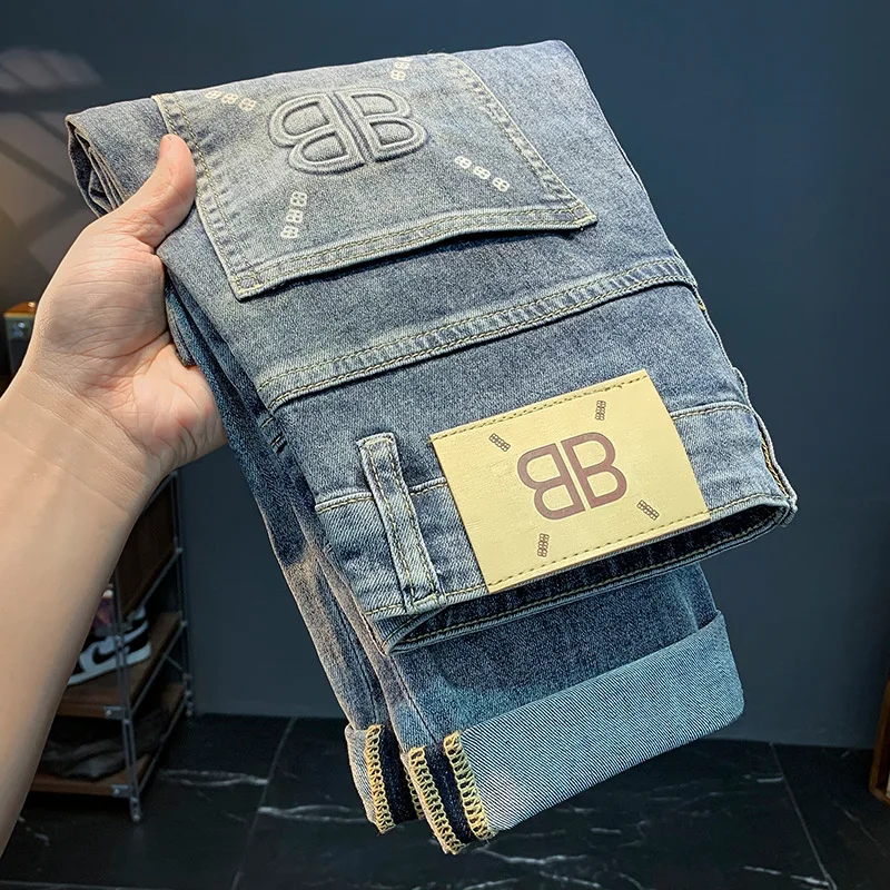 Armacsummer-Jeans minces College de luxe, pantalons en denim, coupe couvertes, micro ample, doux, léger, tendance, petit, droit, été