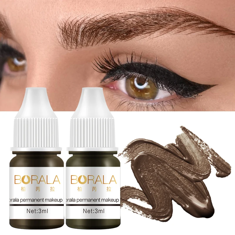 Borala tinta tato 3ml, pigmen cat Microblading warna Nude untuk semipermanen Makeup alis, perlengkapan tato habis