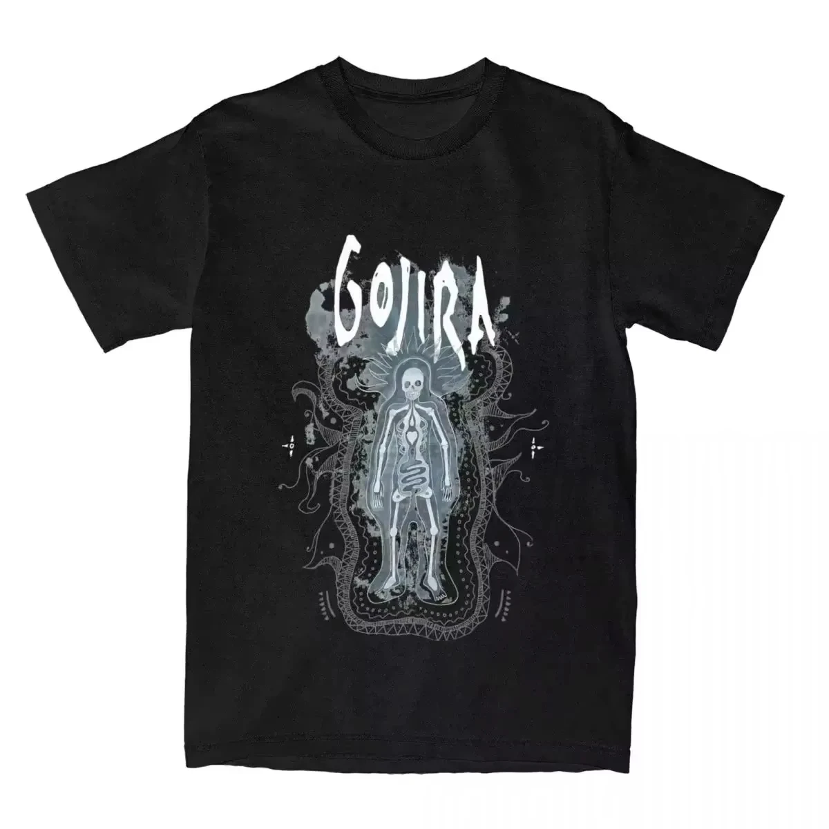 Skeleton Heart Art Gojira Band T-Shirt Cotton Graphic Tee Men Women Summer Streetwear