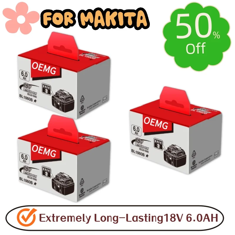 

FOR Makita 18V 6.0Ah Battery 18V 6.0Ah FOR Makita garage tools. Powers impact wrenches, no cord hassle during car repairs.