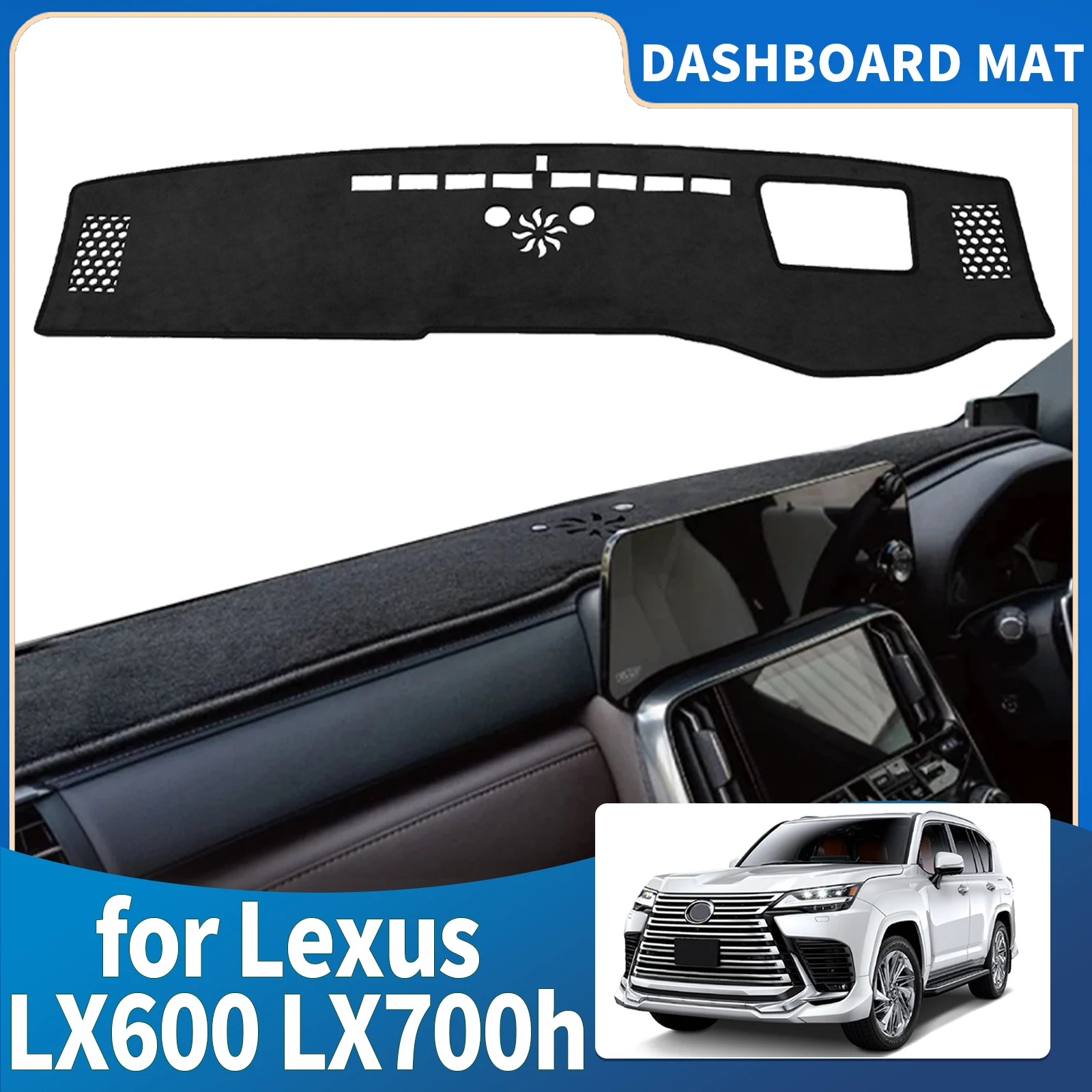 يصلح لكزس LX600 LX700H LX 600 700h Dashmat غطاء لوحة القيادة وسادة DashMat ظلة اكسسوارات واقية السجاد سيارة