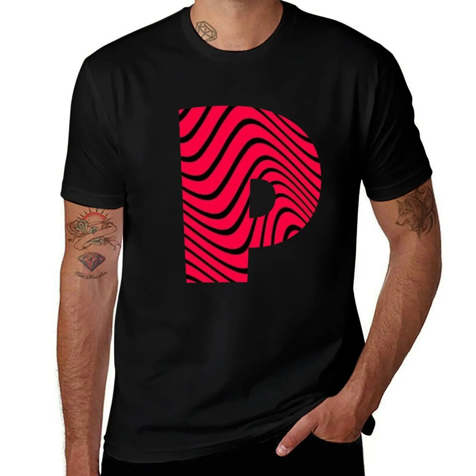 Pewdiepie P T-Shirt Casual Breathable Short Sleeve Top