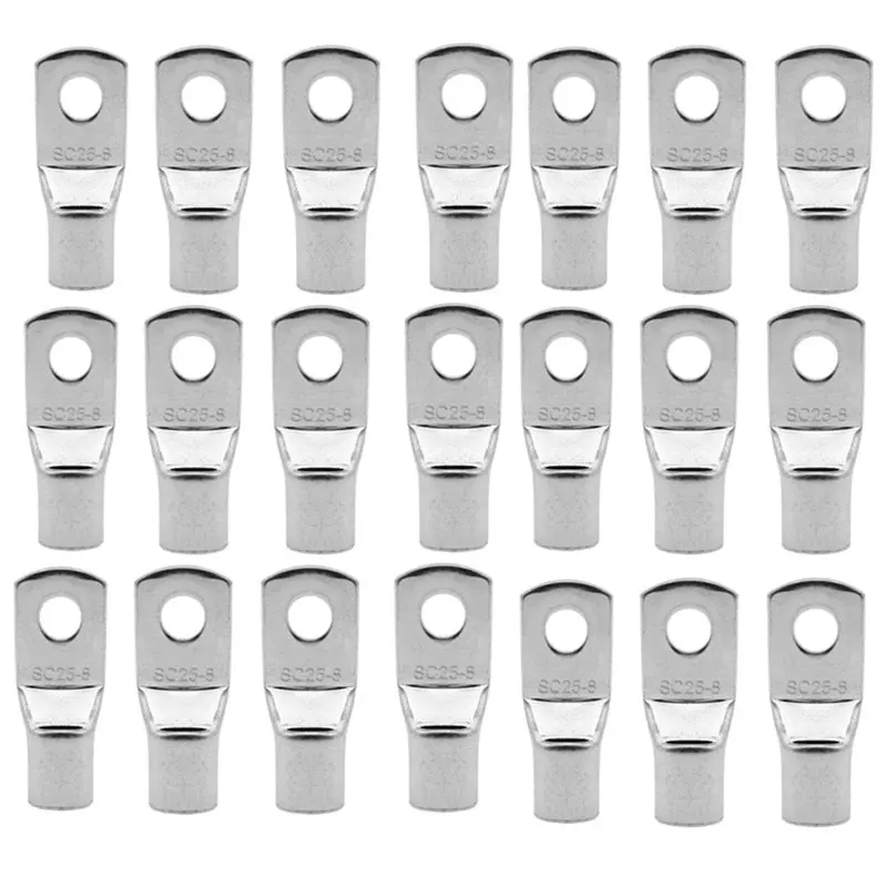 M11K-80Pcs Tinned Copper Wire Nose Terminal Crimp SC Type Lugs Ring Cable Connector 25Mm2 M6,/M8/M10 Sc25-10