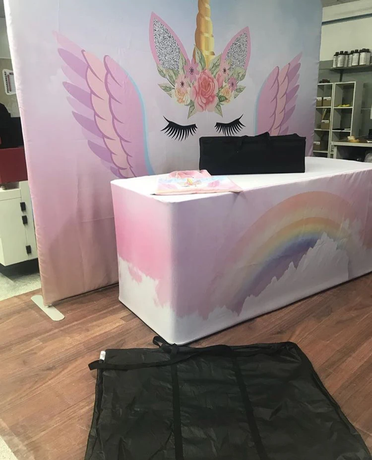 Personalized Polycotton Arch Cover Plinth Cylinder Washable Weatherproof Polyester Fabric Vinyl Custom Photo Background Backdrop