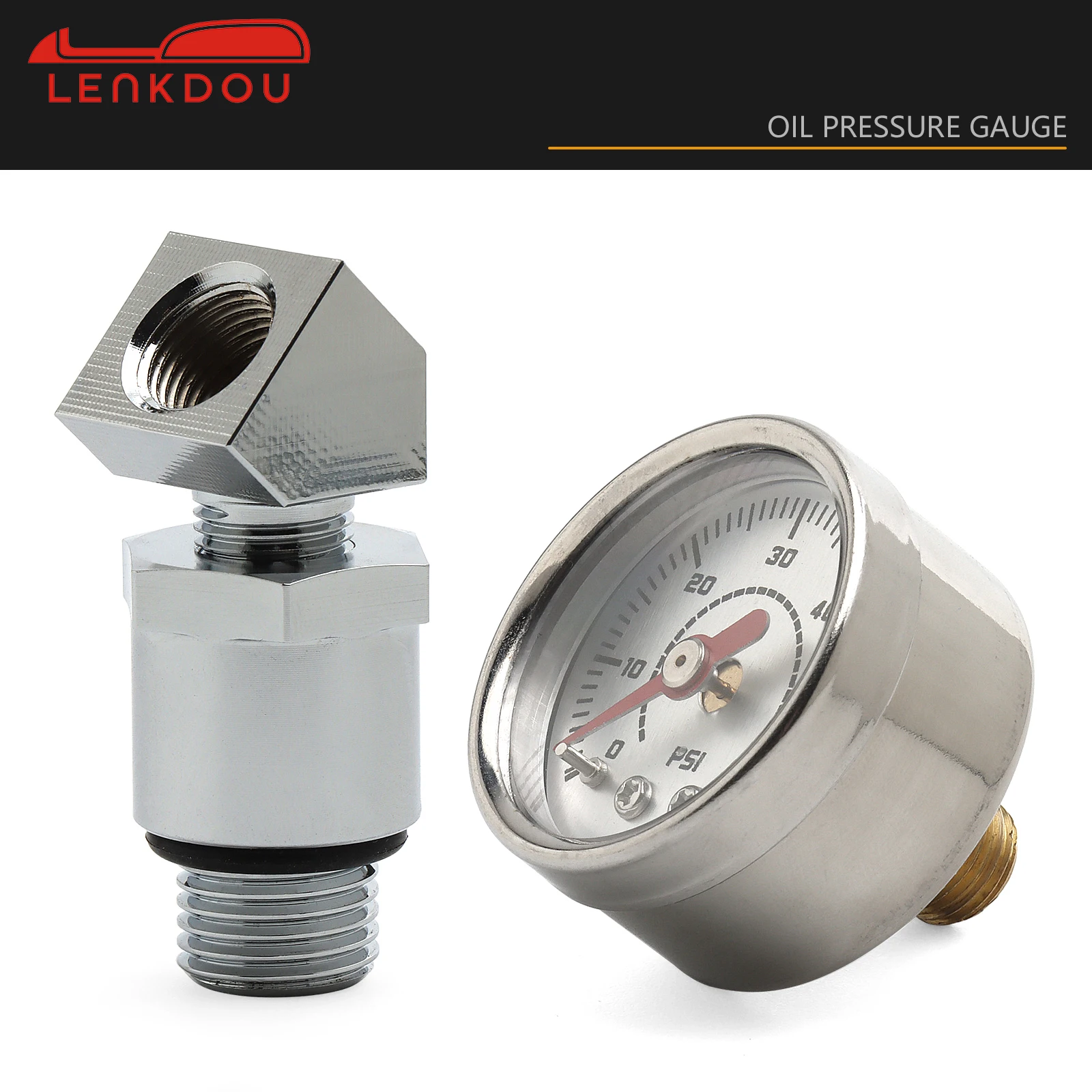 Universal Motorcycle 0-60 psi Oil Pressure Gauge Kit  For Harley Big Twins Shovelhead EVO 1970 - 1999 Chopper Custom view 2