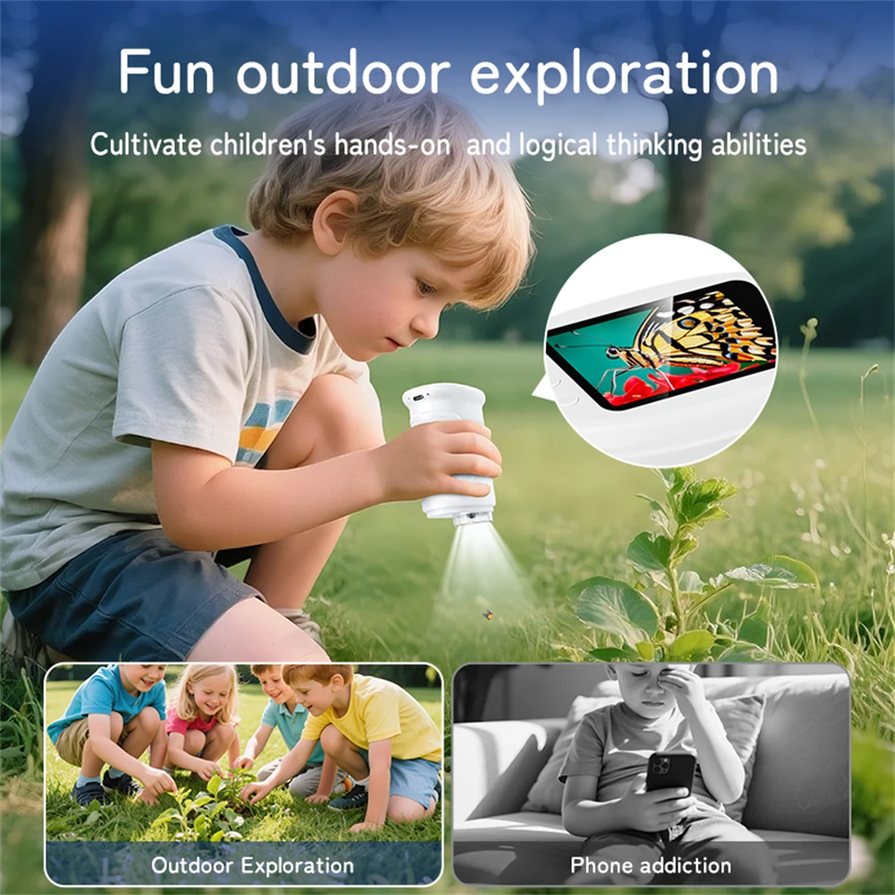 1000X مجهر محمول للأطفال 2.0 "شاشة قابلة للشحن مجاهر رقمية صغيرة الجيب المحمولة ايدو هدية الأطفال الطلاب