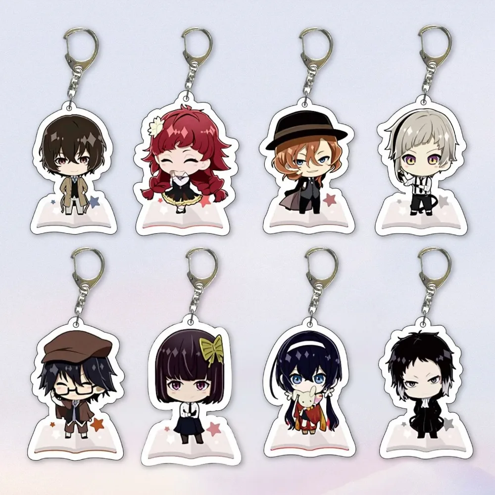 

Diy Custom Bungo Stray Dogs Acrylic Keychain Anime Peripherals Q Version Cute Cartoons Fashion Jewelry Backpack Pendant Gifts