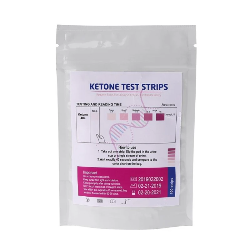 100ชิ้น URS-1K แถบทดสอบ Ketone Reagent การทดสอบปัสสาวะ Anti-Vc ปัสสาวะบ้าน Ketosis ทดสอบทางเทคนิค