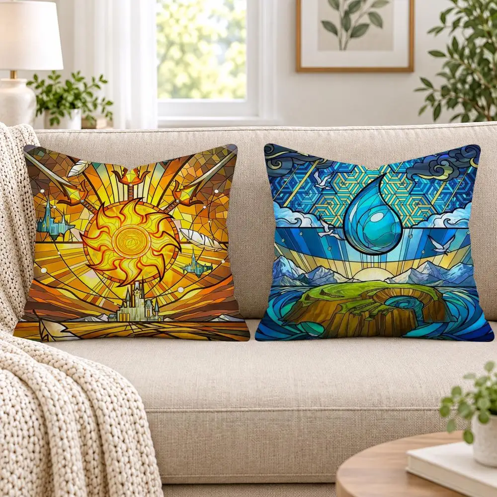 M-MagicS The G-GatheringS Cushion Cover Short Plush Double-Sided Printing Sofa Bedroom Living Room Throw Pillow Cover Home Decor