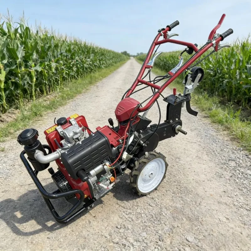 【Best-selling】9HP Farm Cultivator Push-Type Multifunctional High Productivity Engine For Potato/Strawberry Planting Weeding Ditc