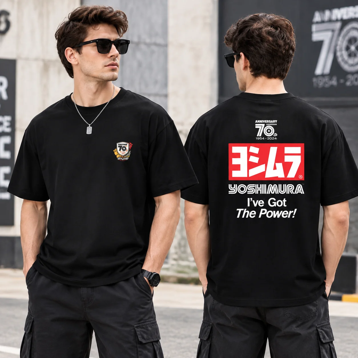 Yoshimura Exhaust 70th Motorcycle Modified Printed T-shirt Men Women Short Sleeve Cotton T-shirt Men's T-shirts 2026 Summer New