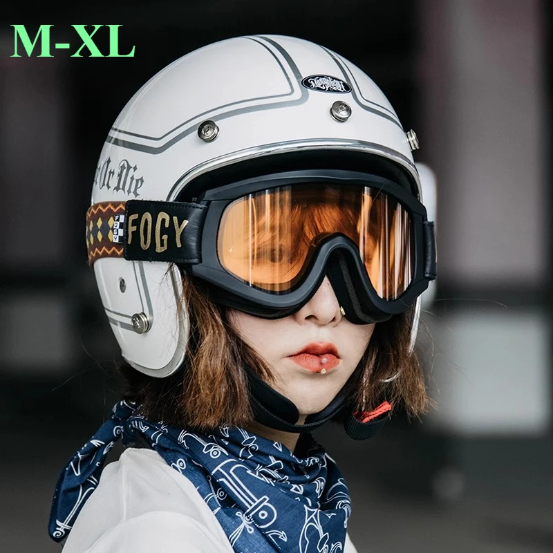 

Motorcycle 3/4 Helmet Unisex Motorcycle Cycling Hard Hat Retro Half Helmet Moto Equipment