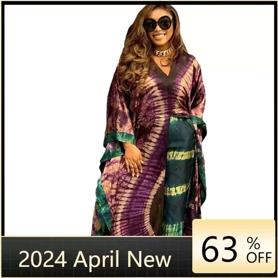 

Two Piece Set Clothes for Women African Print Dresses Vacation Outfit 2024 Abaya Pants Suit Dashiki Ankara Turkey Gown Plus Size