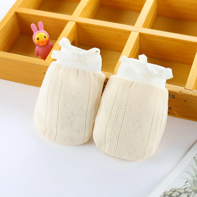 Baby Cotton Gloves Lovely Solid Soft Anti Scratching Gloves Newborn Infant Protection Face Anti-Grab Mittens Handguard Supplies
