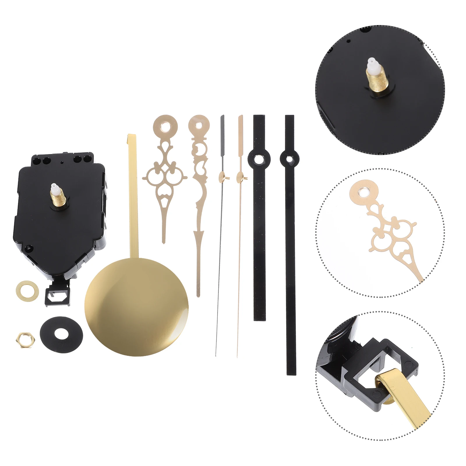 

1Set DIY Clock Movement Set Metal Material High Durability Replacement Parts for DIY Frameless Wall Clocks Clock Mechanism