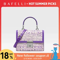 BAFELLI 2025 WOMNE'S NEW HANDBAG LUXURY BRAND K GOLD SERIES FASHION PURPLE EVENING PURSE SHOULDER WINTER STYLE WOOL CASUAL