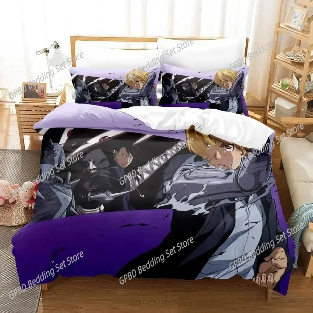 

Fullmetal Alchemist Bedding Set Single Twin Full Queen King Size Bed Set Aldult Kid Bedroom Duvet cover Sets 3D Print Anime Bed