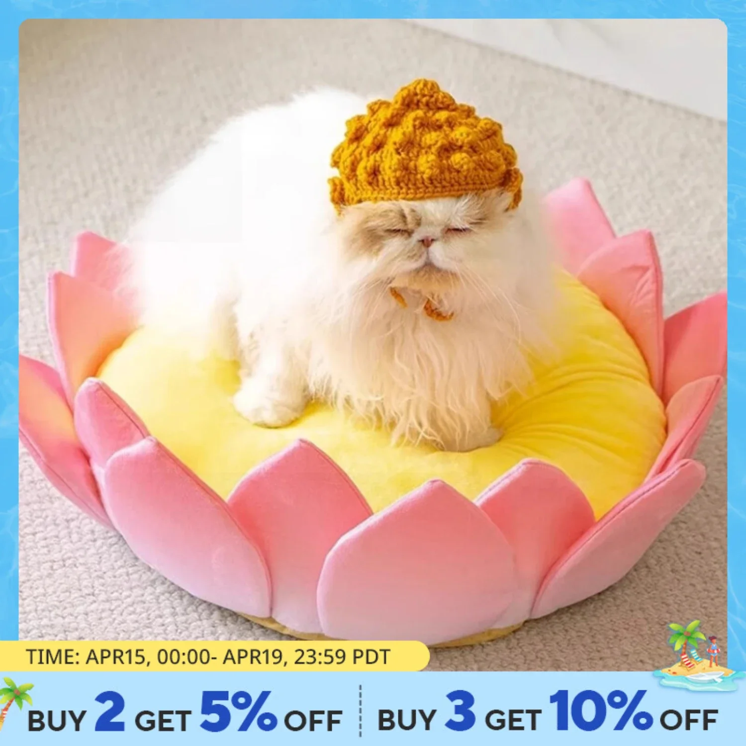 

Luxurious Ultimate Comfort Spacious and Soft Lotus Cat Nest - Durable Stylish Addition to Your Home Decor, Ideal for Your Belove