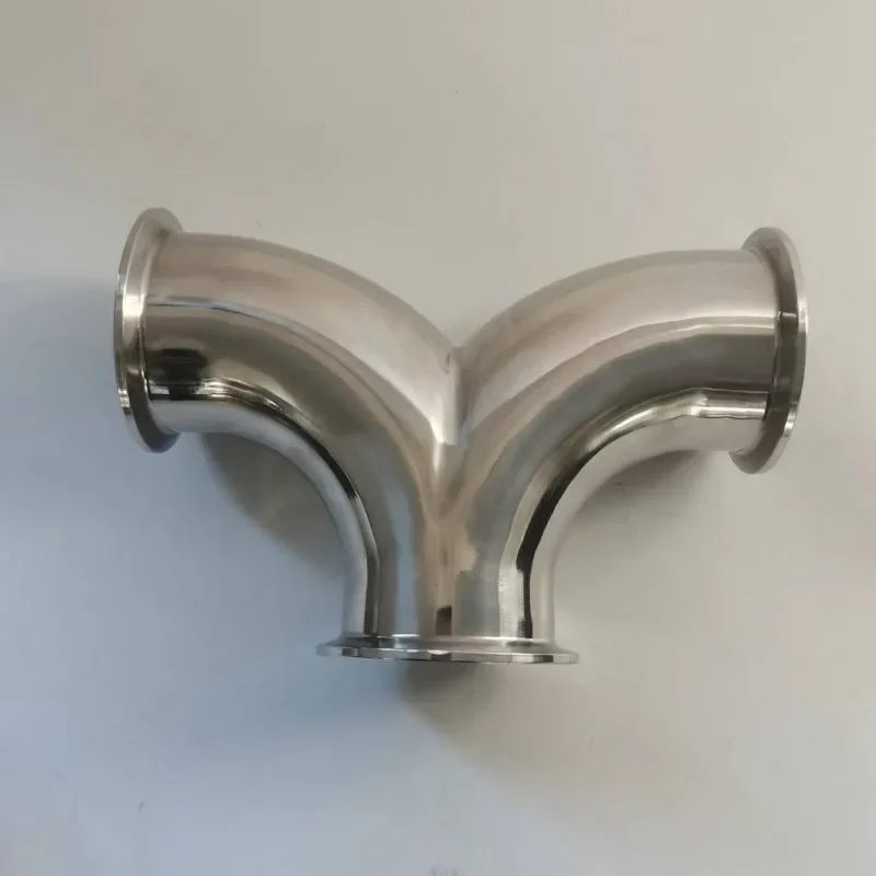 

25-63mm Pipe OD x1.5- 2.5" Tri Clamp Y-Shaped Elbow 3 Way SUS 304 Stainless Sanitary Fitting Homebrew Beer Wine Diary Product