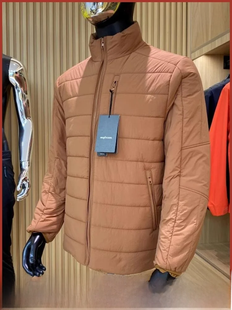 

Легкая хлопковая куртка для мужчин, повседневное ветрозащитное водонепроницаемое зимнее пальто с воротником-стойкой, молодежное молодежное пальто с подставкой