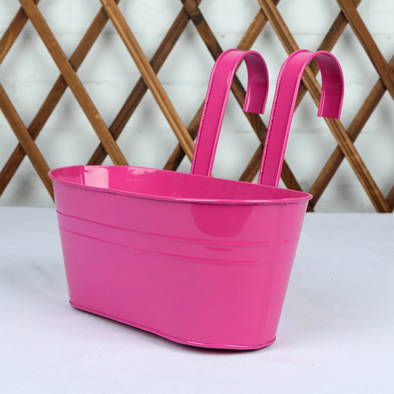 CLSSLVVBN 2 Ensembles Pots De Fleurs Suspendus Arc-en-Ciel - Jardinières Balcon En Fer Détachables Rose