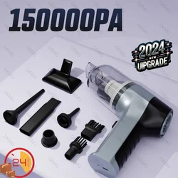 Aspiradora portátil inalámbrica para coche, aspirador potente de succión de 150000PA para electrodomésticos, limpiador de coche para teclado