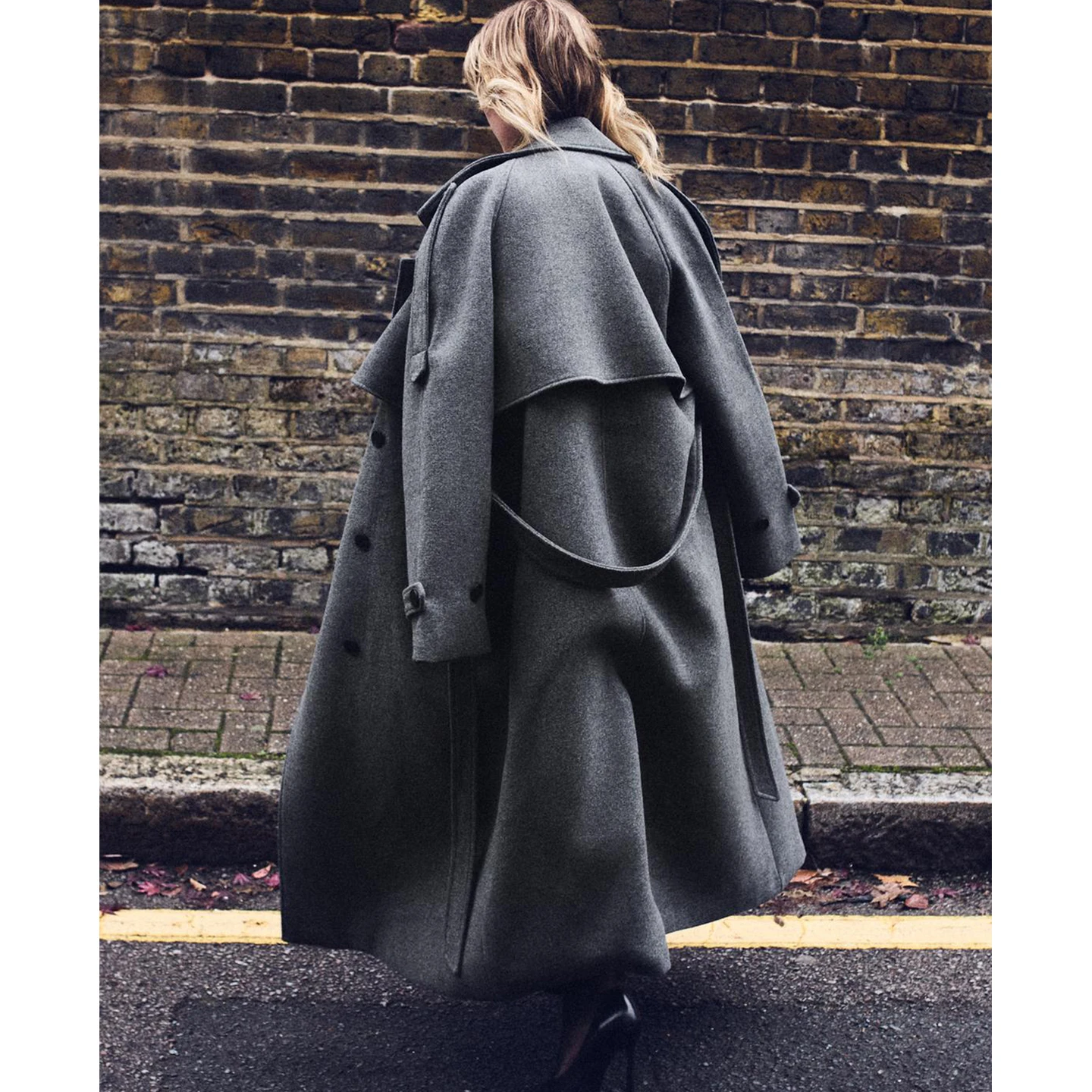 Cappotto invernale da donna nuovo casual con colletto lungo Sve con cintura doppio petto in fibra di poliestere 00% capispalla Faion