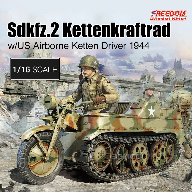 

Freedom 16004SP assembled scale model kit Sdkfz.2 half tracked armored vehicle capture type+resin driver 1/16