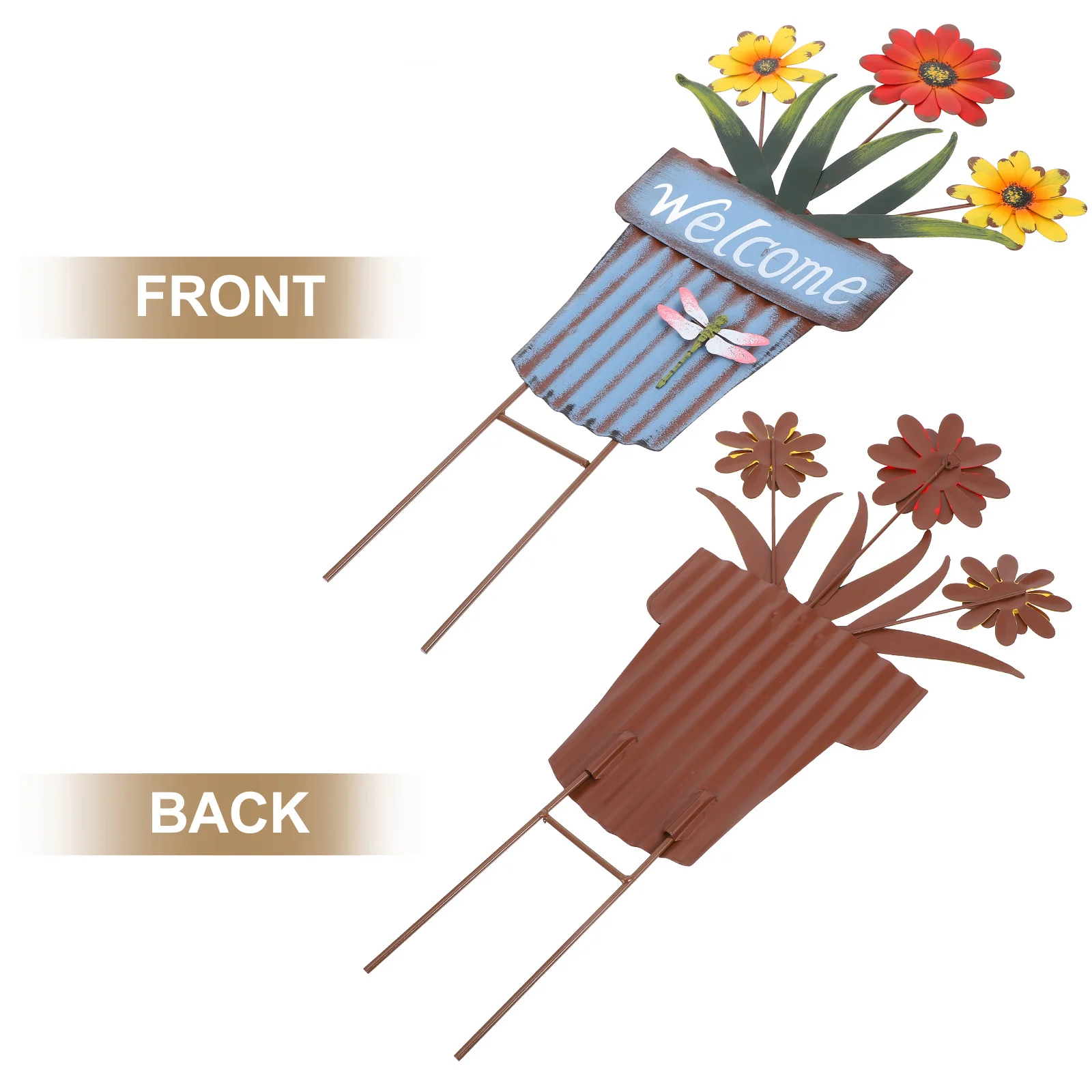 الحديد الفن اناء للزهور إدراج حديقة حصة الزخرفية المعادن الحرفية للخارجية ساحة الحديقة وعاء النبات الديكور الأرض إدراج