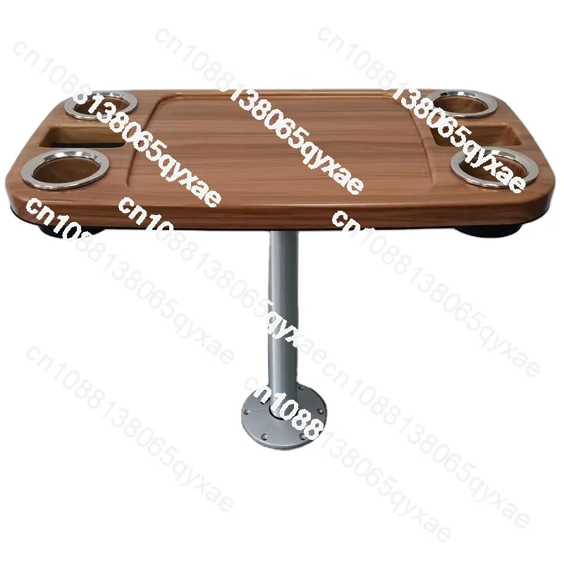 Rectangular ABS table wood grain balcony table light outdoor sunscreen tea table yacht saloon car ship accessories