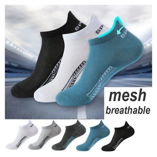 Imagen 2 del producto 10 pares de calcetines de hombre de alta calidad de algodón peinado 100% calcetín deportivo de verano de talla grande EUR38-48