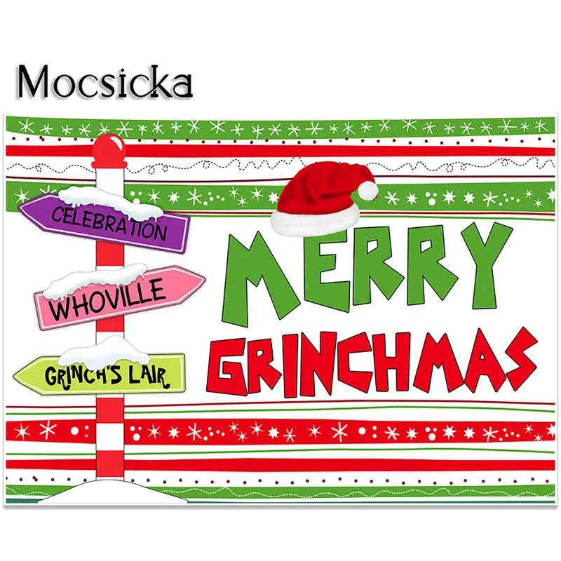 Mocsicka Christmas Decoration 2023 Backdrop for Photography Winter Celebration Party Props Kids Adults Photoshoot Background