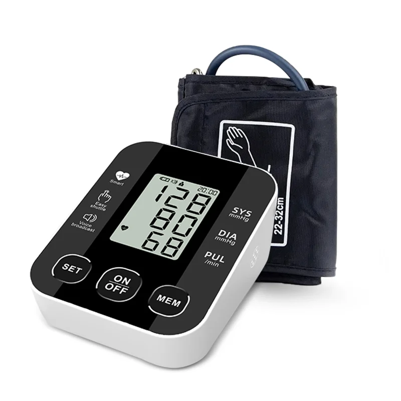 Monitor de Presión Arterial Automático Digital para Brazo, Medidor de Presión Arterial, Monitor de Frecuencia Cardíaca, Esfigmomanómetro con Pantalla LCD