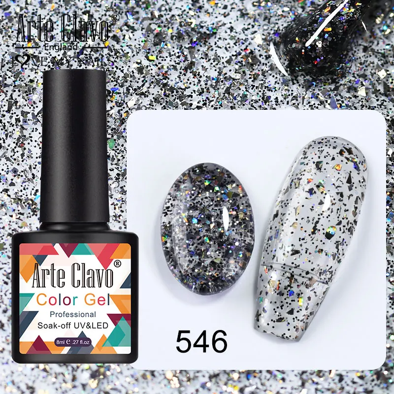 Arte Clavo 8ml Paillettes luminose Smalto gel Glitter Pittura diamante Nail Art Design Vernici ibride Base superiore Primer per manicure