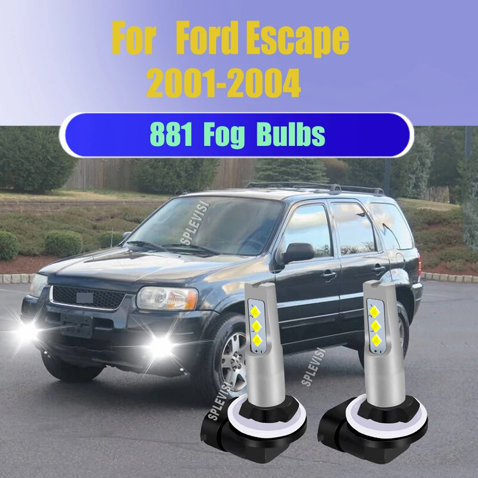 

2 шт. 881 H28 888 беспроводной дизайн размера 1:1, 6500K ксеноновые белые светодиодные противотуманные фары для Ford Escape 2001 2002 2003 2004