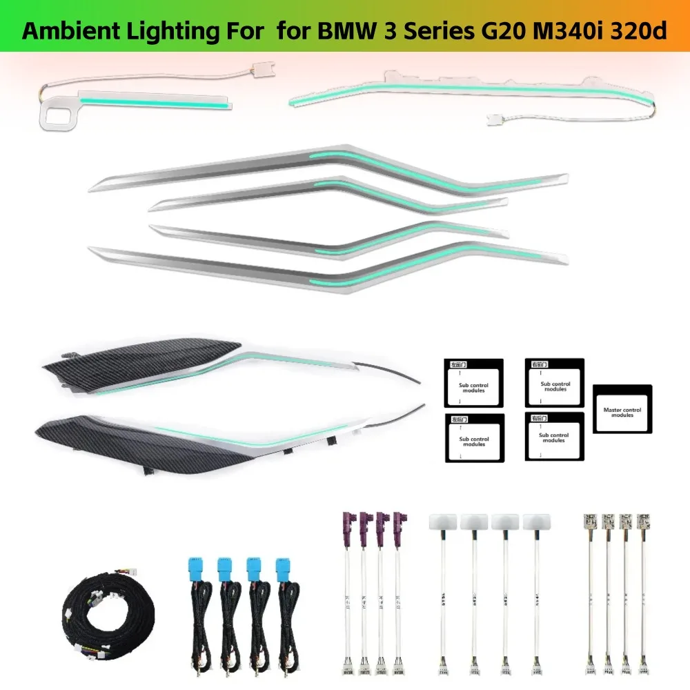 

Обновление 256 цветов символика салона автомобиля окружающее освещение для BMW X3 X4 F25 F26 2010-2017 аксессуары для вентиляционных полос