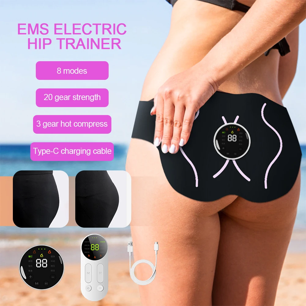 EMS Electric Hip Trainer Peach Buttocks Shaping Hip Muscle Lifting Firming Massage Machine Buttock Muscle Enlargement Stimulator