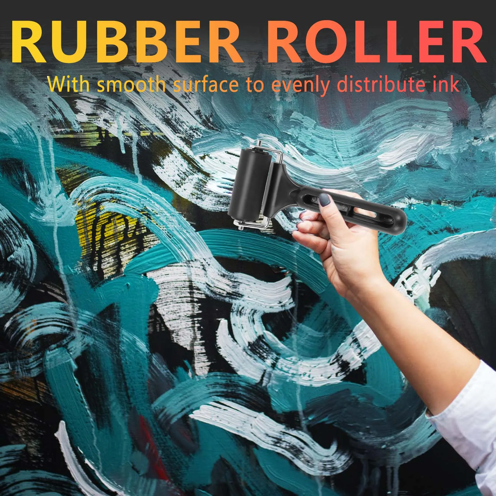 Sale Rubber Roller, Set of 2 (6 & 10cm), Ink Brayer Roller perfect for Printmaking, Wallpapers, Block Printing Stamping