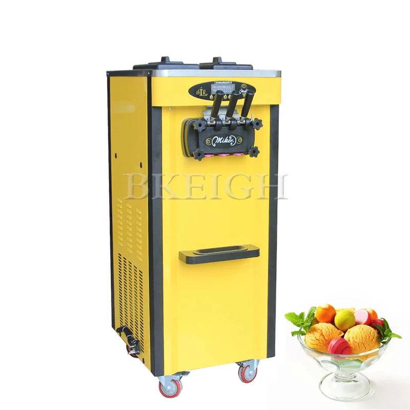 Fully Automatic Fresh Ice Cream Vertical Commercial Three Flavor Sundae Machine