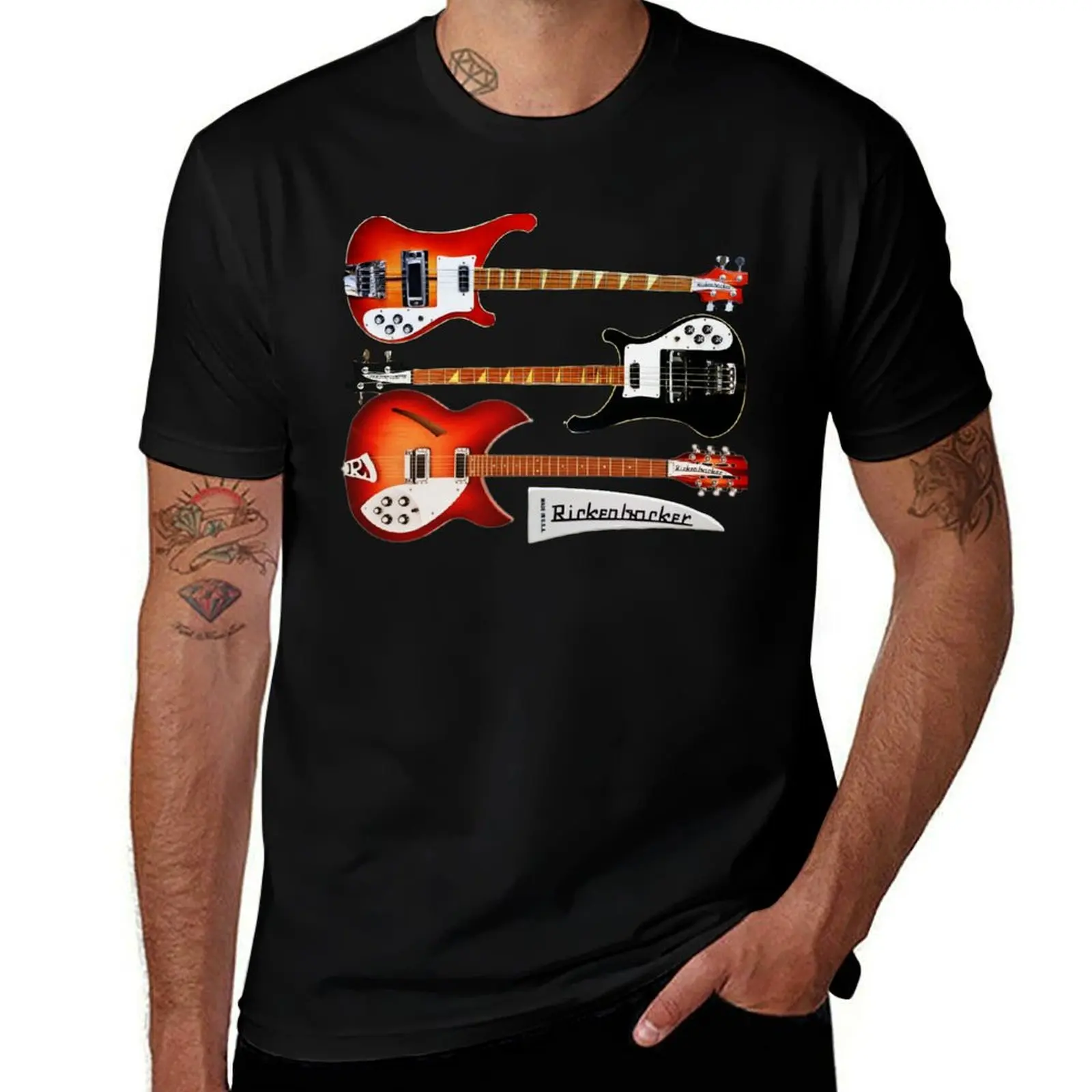 pack bass and shirt t Rickenbacker cotton t for T-Shirt for cotton man man white shirt t 100 shirts Vintage man guitar percent
