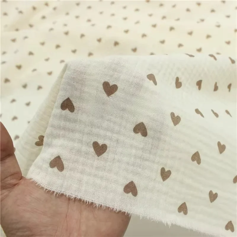 135x50 سنتيمتر لينة ملونة الأزهار القلب القطن مزدوجة الشاش النسيج ، ملابس الأطفال ، منامة ، ملابس المنزل النسيج الخياطة القماش